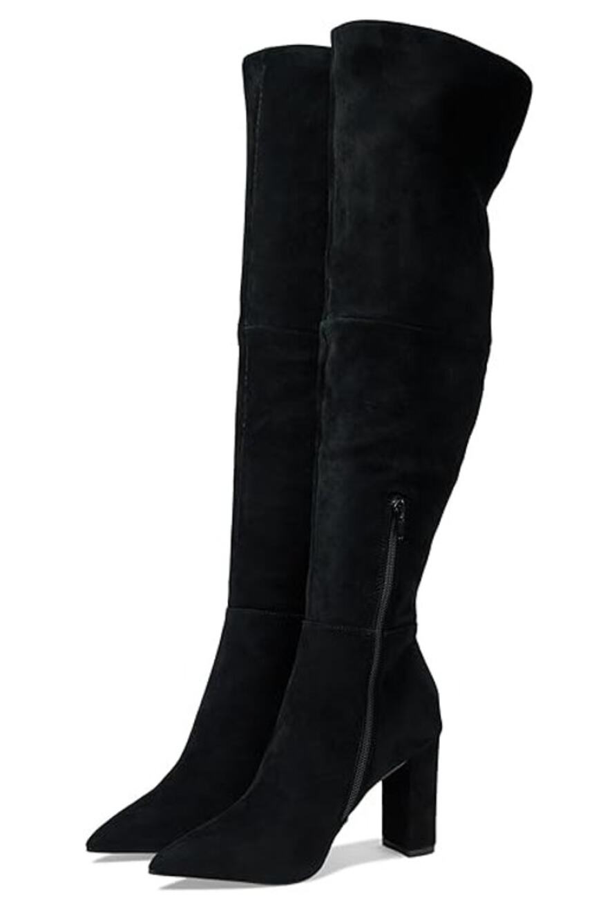 Steve Madden Womens Blyss Over The Knee Boots Size 7.5 Black Suede EUC